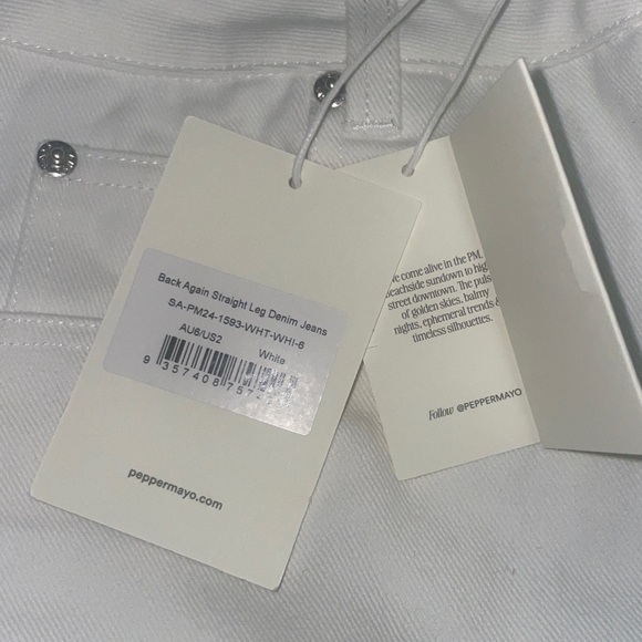 Peppermayo Exclusive - Back Again Straight Leg Denim Jeans - White - Picture 10 of 10